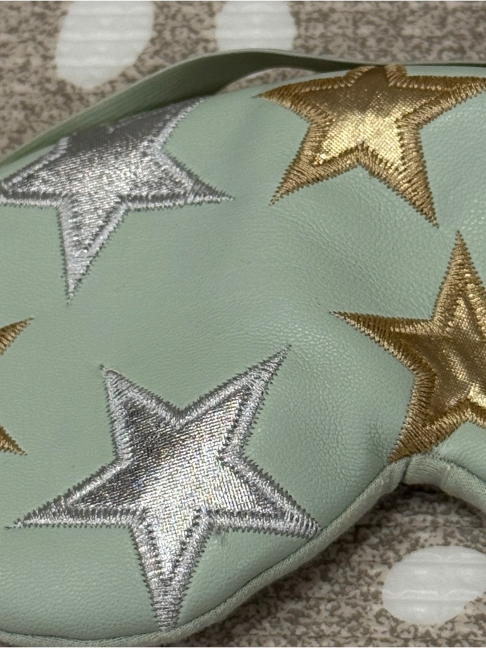 Free People x understated eye mask embroidered starry gold mint travel - Picture 9 of 10